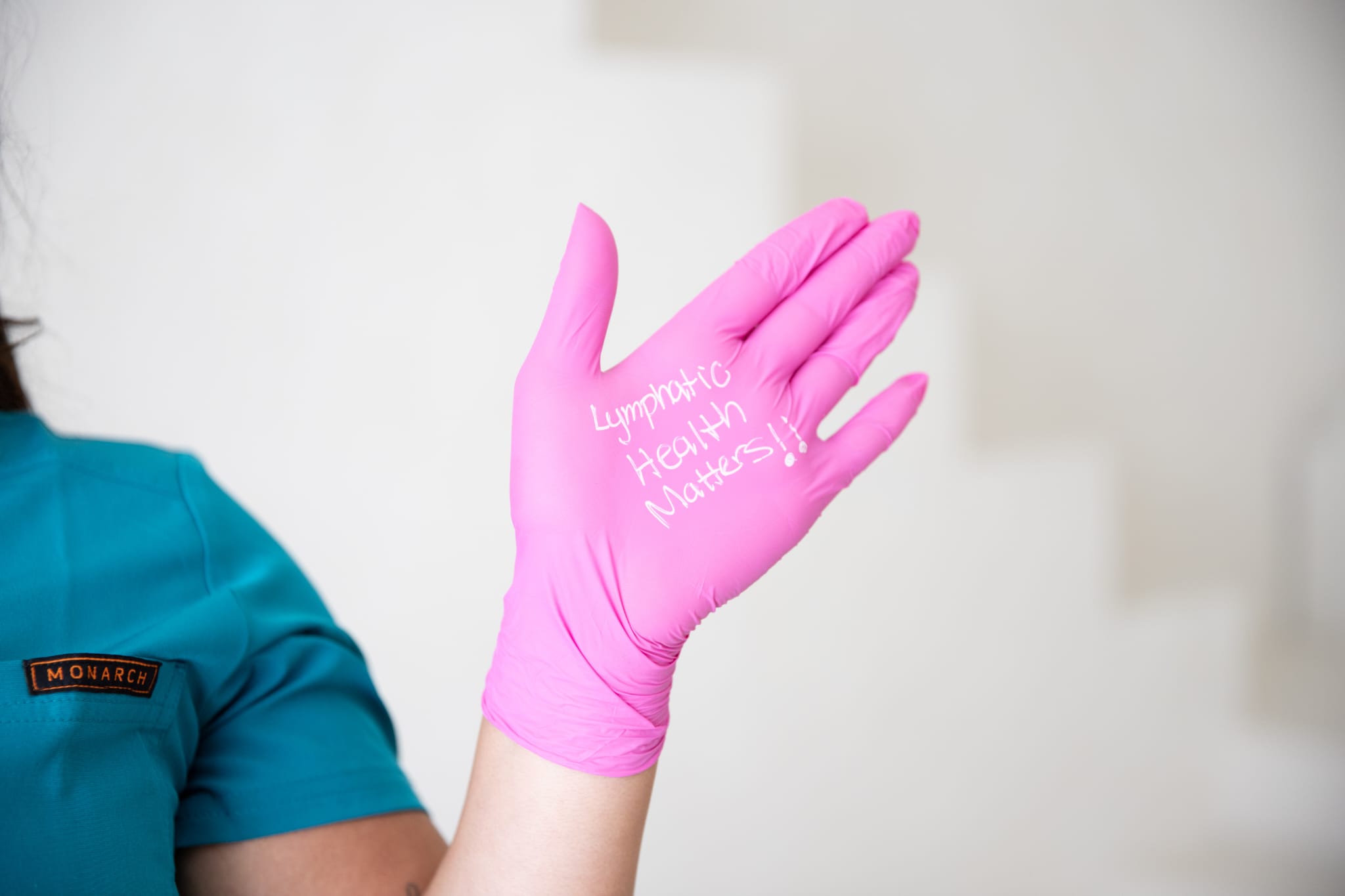 Woman with massage roller